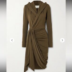 Isabel Marant Alixa jersey hooded midi wrap dress